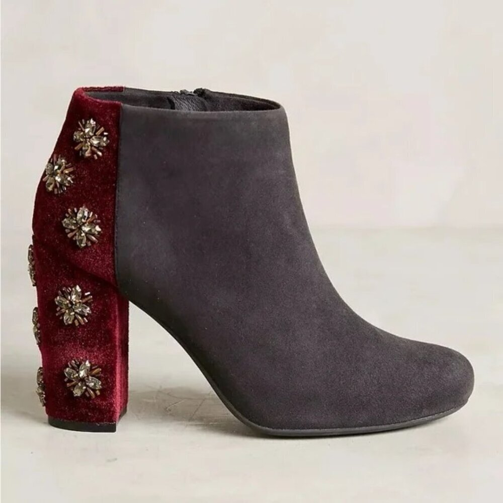 Anthropologie Farylrobin Teigan Jeweled Booties Womens Size 5.5 Ankle Boots